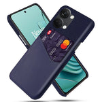 For OnePlus Nord 3 5G / Ace 2V Cloth Texture Card Holder Phone Cover Leather Coated PC Back Case