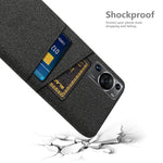 Huawei P60 / P60 Pro med dubbla kortplatser, mobilskal, hårt PC + tygfodral
