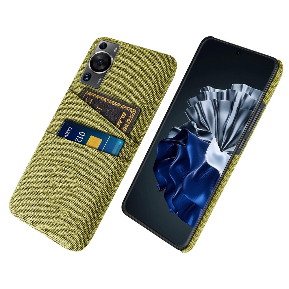 Huawei P60 / P60 Pro med dubbla kortplatser, mobilskal, hårt PC + tygfodral