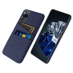 Huawei P60 / P60 Pro med dubbla kortplatser, mobilskal, hårt PC + tygfodral