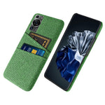 Huawei P60 / P60 Pro med dubbla kortplatser, mobilskal, hårt PC + tygfodral