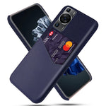 Huawei P60 / P60 Pro Korthållare mobilskal Tygstruktur Läderbelagt PC-fodral