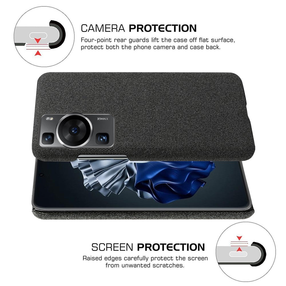 Huawei P60 / P60 Pro Enfärgat mobilskal Hårt PC + Tyg Stötsäkert Halkfritt Skydd