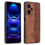 AZNS PU-læderbelagt TPU-mobilcover med tryk til Xiaomi Redmi Note 12 5G (Global) / (Indien) / Poco X5 5G