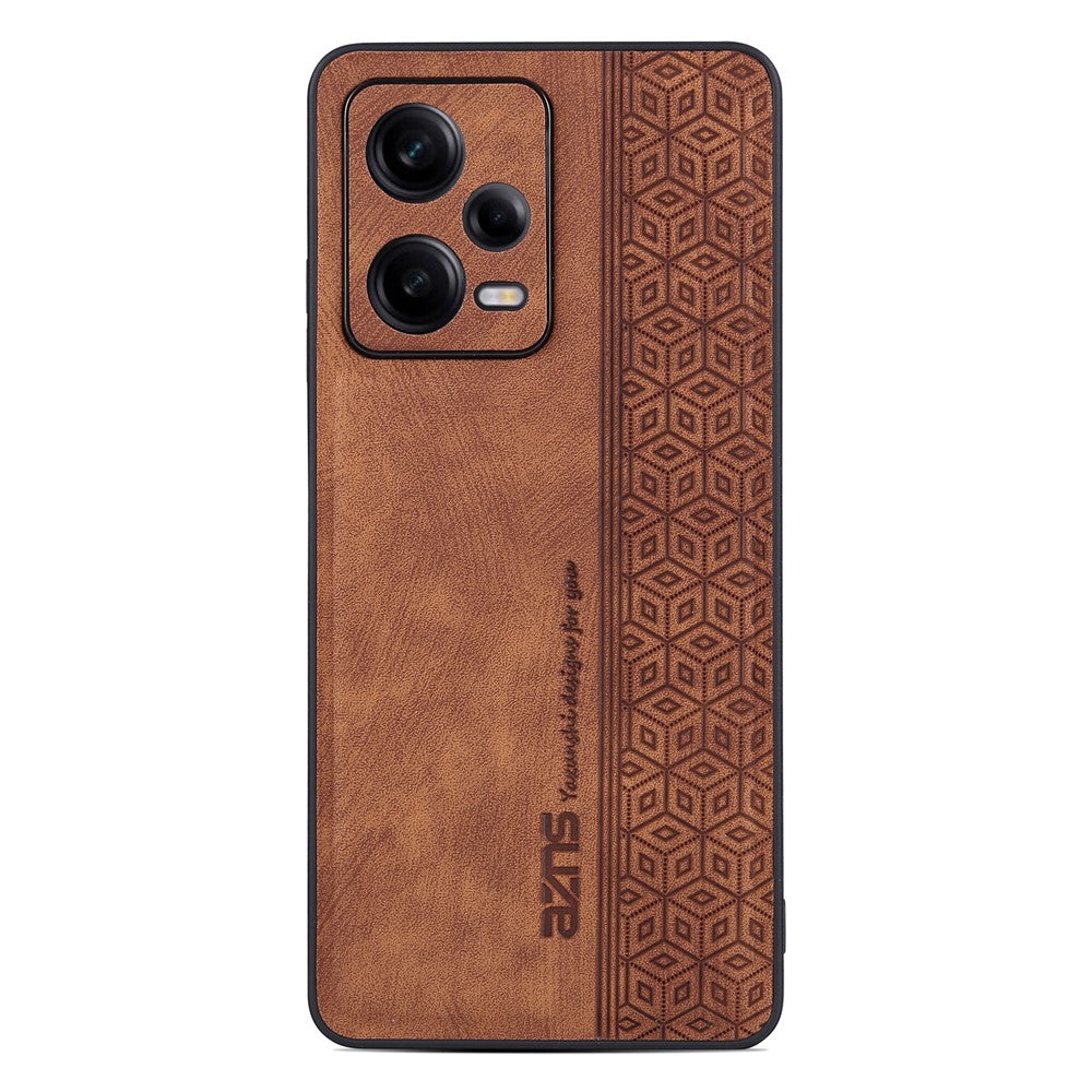 AZNS PU-læderbelagt TPU-mobilcover med tryk til Xiaomi Redmi Note 12 5G (Global) / (Indien) / Poco X5 5G