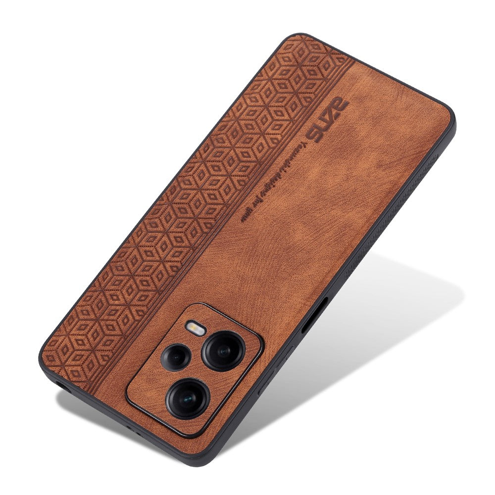 AZNS PU-læderbelagt TPU-mobilcover med tryk til Xiaomi Redmi Note 12 5G (Global) / (Indien) / Poco X5 5G