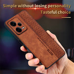 AZNS PU-læderbelagt TPU-mobilcover med tryk til Xiaomi Redmi Note 12 5G (Global) / (Indien) / Poco X5 5G