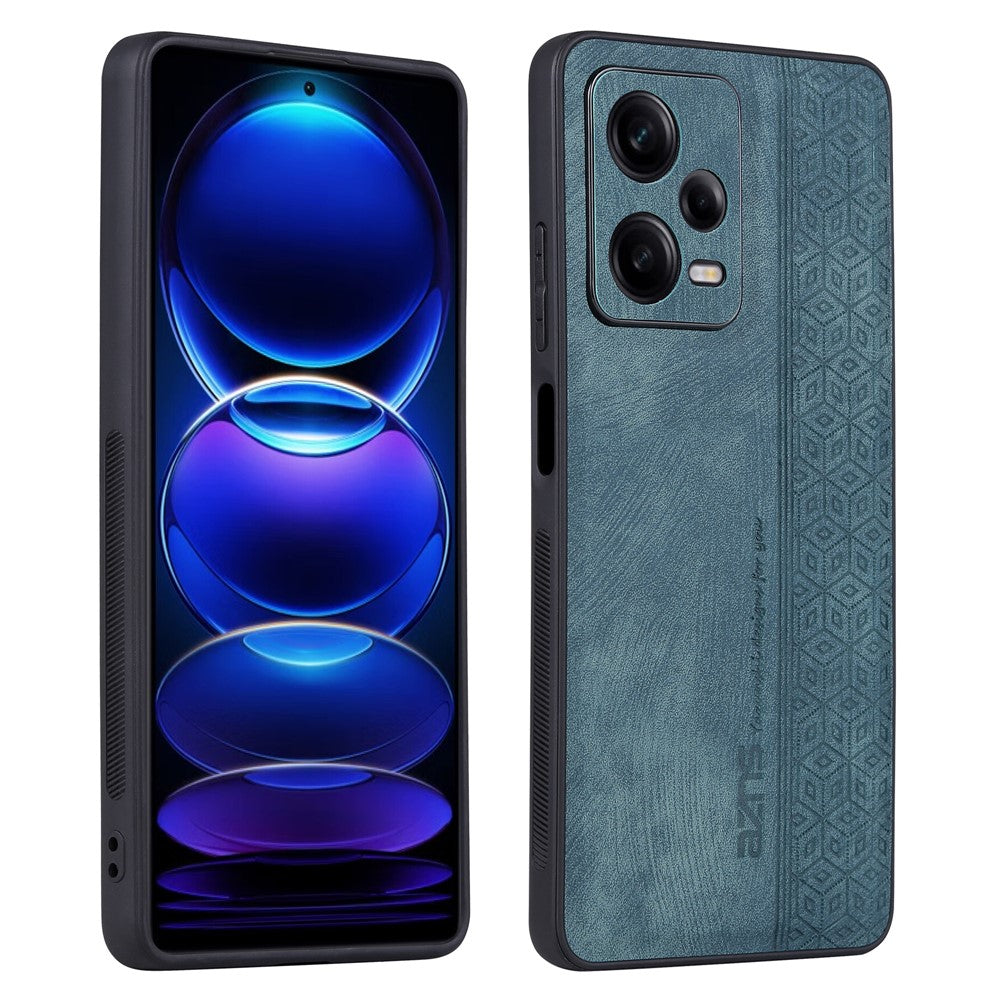 AZNS PU-læderbelagt TPU-mobilcover med tryk til Xiaomi Redmi Note 12 5G (Global) / (Indien) / Poco X5 5G