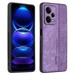 AZNS PU-læderbelagt TPU-mobilcover med tryk til Xiaomi Redmi Note 12 5G (Global) / (Indien) / Poco X5 5G
