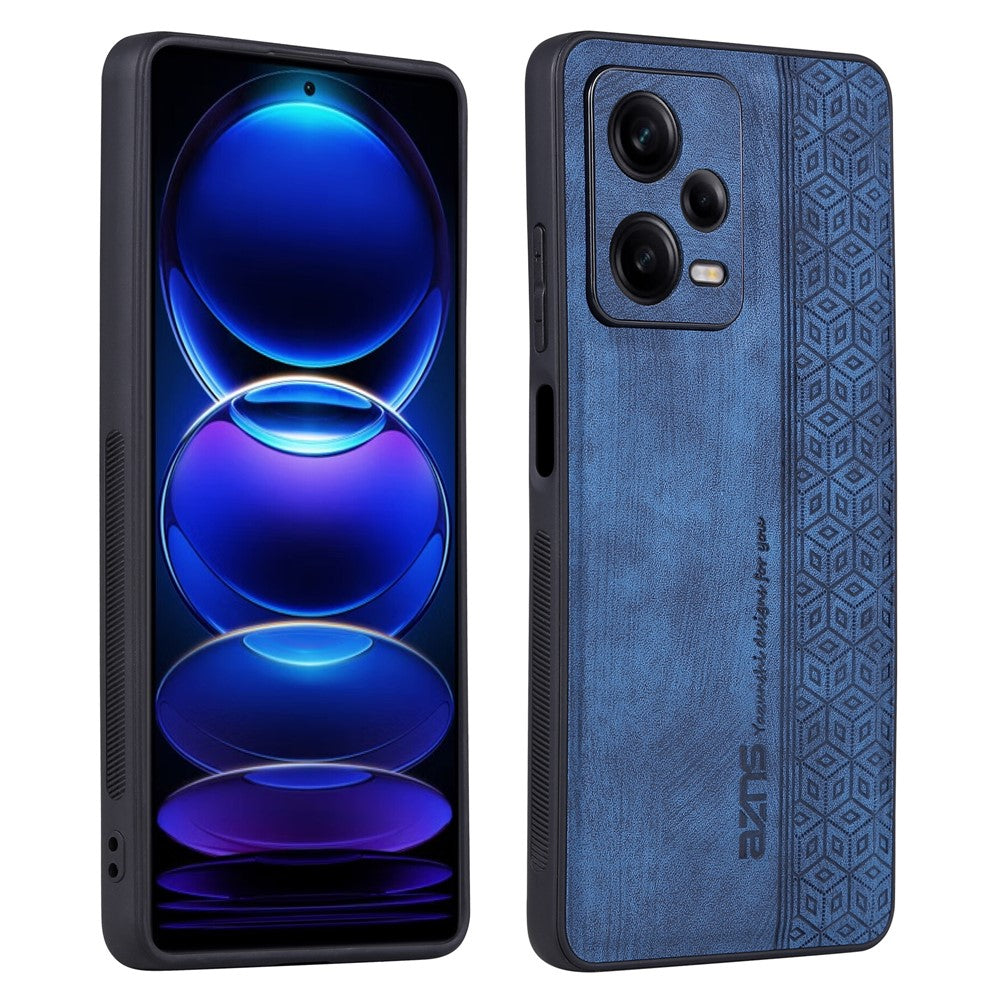AZNS PU-læderbelagt TPU-mobilcover med tryk til Xiaomi Redmi Note 12 5G (Global) / (Indien) / Poco X5 5G