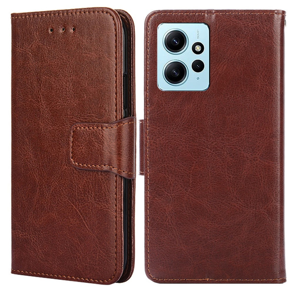 For Xiaomi Redmi Note 12 4G Leather Protective Case Anti-Fall Wallet Phone Shell with Stand