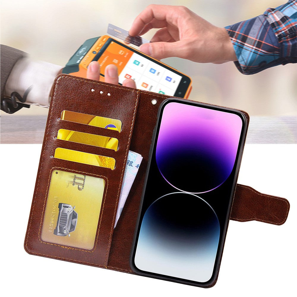For Xiaomi Redmi Note 12 4G Leather Protective Case Anti-Fall Wallet Phone Shell with Stand