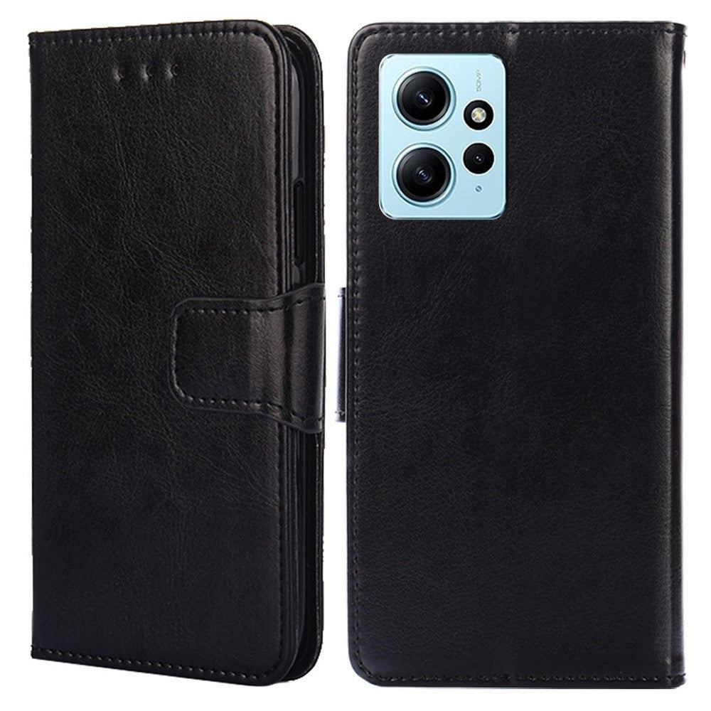 For Xiaomi Redmi Note 12 4G Leather Protective Case Anti-Fall Wallet Phone Shell with Stand