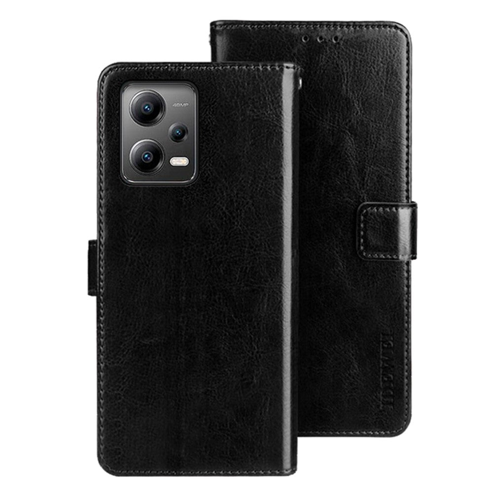 IDEWEI For Xiaomi Redmi Note 12 5G (China) / (India) / (Global) / Poco X5 5G PU Leather Phone Case Wallet Phone Stand Cover