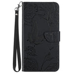 HT03 Phone Case for Xiaomi 13 Ultra PU Leather Stand Wallet Butterfly Flowers Imprinted Flip Cover with Strap