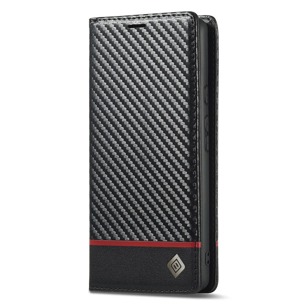 LC.IMEEKE For Google Pixel 8 Pro PU Leather Wallet Phone Case Carbon Fiber Texture Cover with Stand
