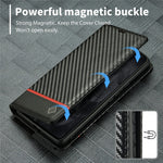 LC.IMEEKE For Google Pixel 8 Pro PU Leather Wallet Phone Case Carbon Fiber Texture Cover with Stand