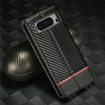 LC.IMEEKE For Google Pixel 8 Pro PU Leather Wallet Phone Case Carbon Fiber Texture Cover with Stand