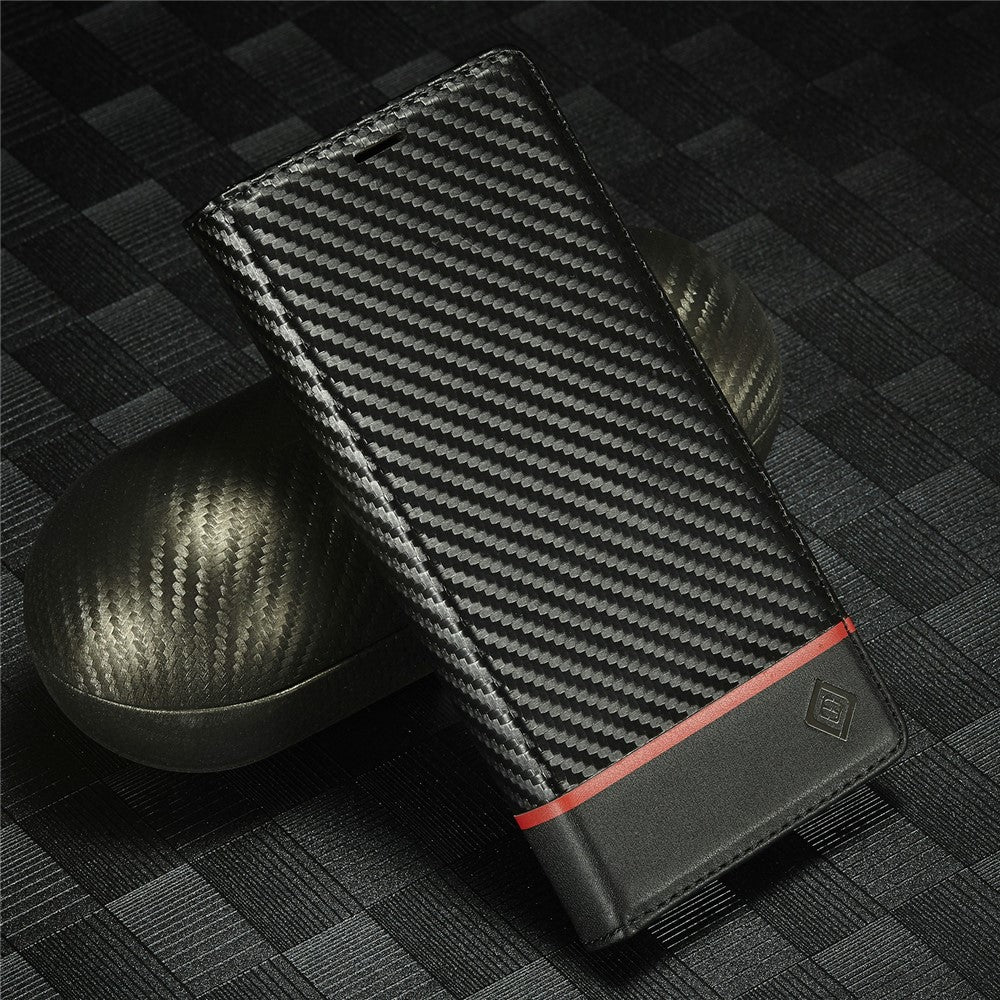 LC.IMEEKE For Google Pixel 8 Pro PU Leather Wallet Phone Case Carbon Fiber Texture Cover with Stand