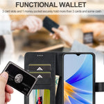 LC.IMEEKE Phone Cover for Oppo A78 5G / A58 5G / A58x 5G PU Leather Calf Texture Stand Wallet Case