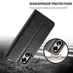 LC.IMEEKE Phone Cover for Oppo A78 5G / A58 5G / A58x 5G PU Leather Calf Texture Stand Wallet Case