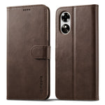LC.IMEEKE Phone Cover for Oppo A78 5G / A58 5G / A58x 5G PU Leather Calf Texture Stand Wallet Case