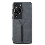 DENIOR For Huawei P60 / P60 Pro Elastic Card Holder Phone Case PU Leather Coated TPU Anti-drop Cover