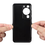 DENIOR For Huawei P60 / P60 Pro Elastic Card Holder Phone Case PU Leather Coated TPU Anti-drop Cover