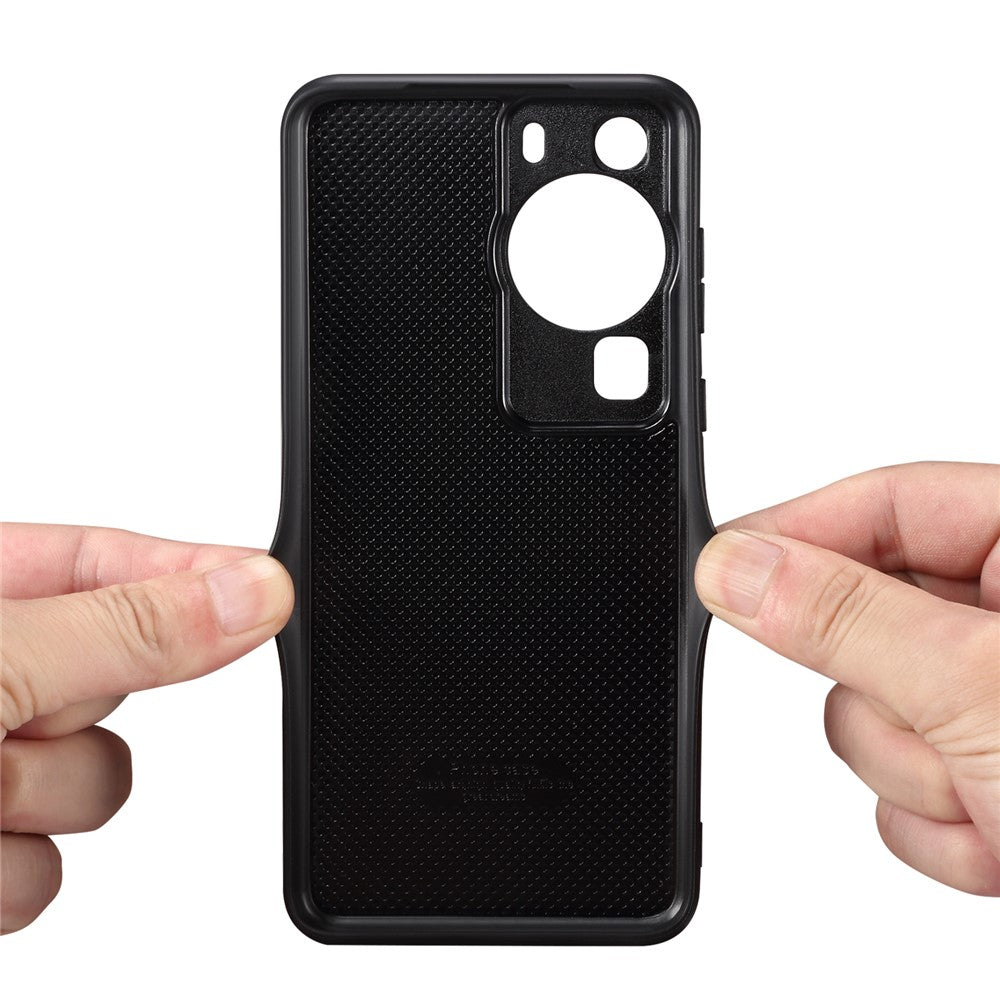 DENIOR For Huawei P60 / P60 Pro Elastic Card Holder Phone Case PU Leather Coated TPU Anti-drop Cover