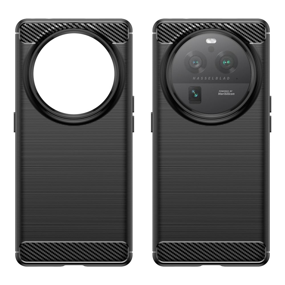 Mobile Phone Case for Oppo Find X6 Pro , Brushed Carbon Fiber Texture Phone TPU Back Cover