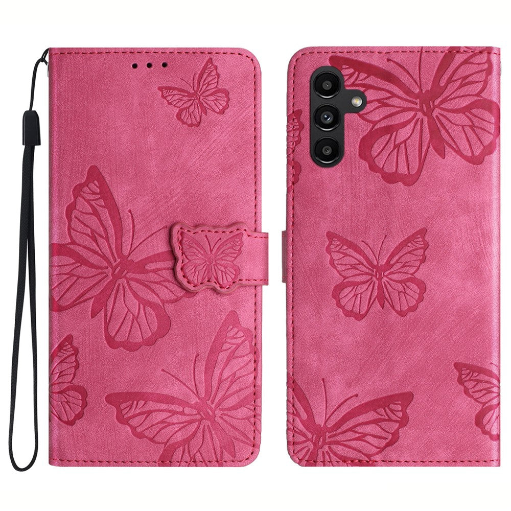 Til Samsung Galaxy A34 5G Stand Wallet Telefoncover PU-læder Skin-touch Sommerfuglpræget Etui