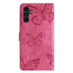 Til Samsung Galaxy A34 5G Stand Wallet Telefoncover PU-læder Skin-touch Sommerfuglpræget Etui