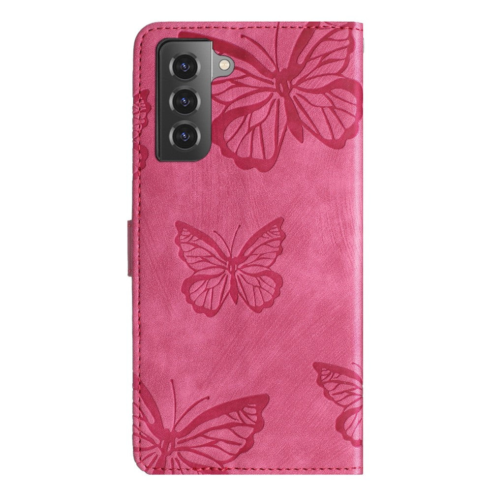 Samsung Galaxy S22 5G Plånboksfodral Läderfodral med Fjärilstryck Stativ mobilskal