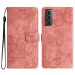 Samsung Galaxy S22 5G Plånboksfodral Läderfodral med Fjärilstryck Stativ mobilskal