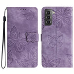 Samsung Galaxy S22 5G Plånboksfodral Läderfodral med Fjärilstryck Stativ mobilskal