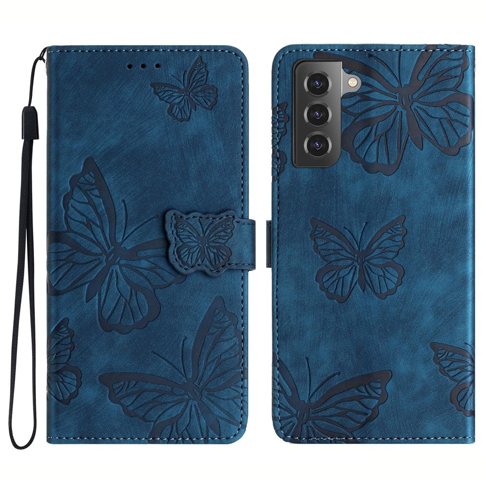 Samsung Galaxy S22 5G Plånboksfodral Läderfodral med Fjärilstryck Stativ mobilskal