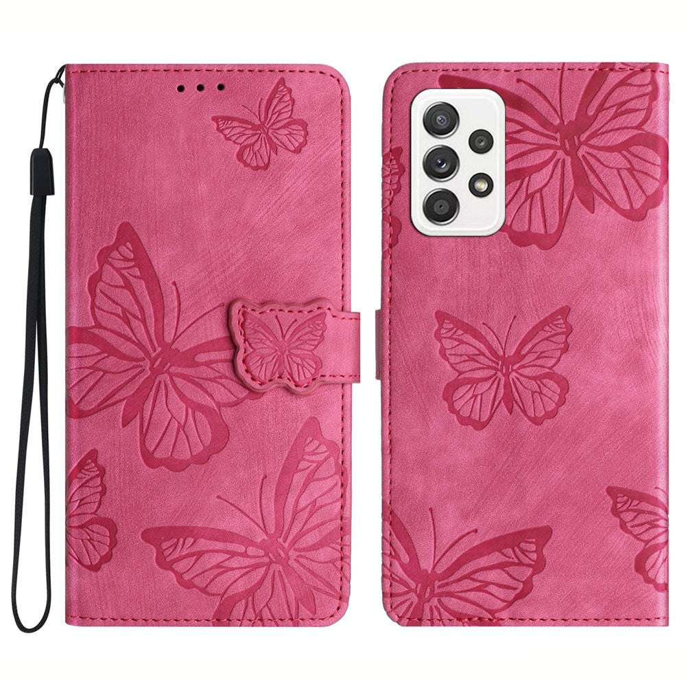 For Samsung Galaxy A53 5G Protective Case Butterfly Imprinted Skin-Touch Leather Phone Cover with Wallet
