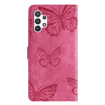 For Samsung Galaxy A32 5G / M32 5G Skin-touch PU Leather Wallet Case Butterfly Imprinted Phone Cover with Stand