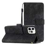 For iPhone 12 / 12 Pro 6.1 inch Skin-touch PU Leather Stand Wallet Case Butterfly Imprinted Phone Cover