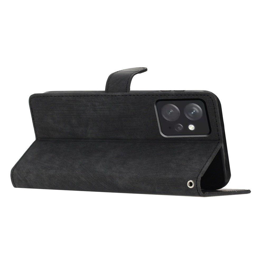 Leather Phone Case for Xiaomi Redmi Note 12 4G , Skin-touch Wallet Stand Cover