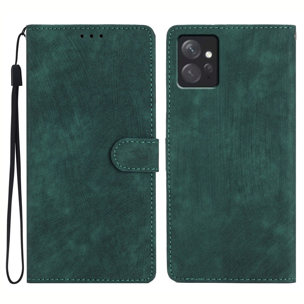 Leather Phone Case for Xiaomi Redmi Note 12 4G , Skin-touch Wallet Stand Cover