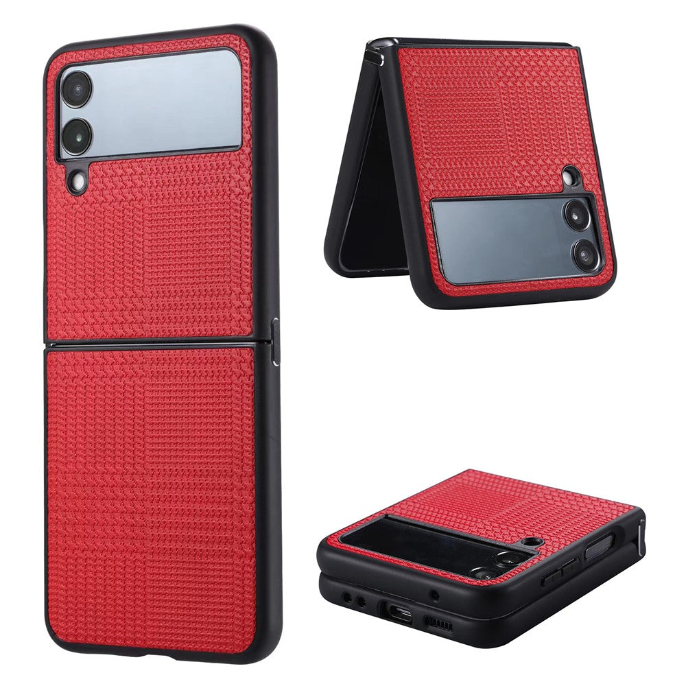 VILI TH-seriens mobilskal för Samsung Galaxy Z Flip4 5G, aramidfiber PU-läderbelagt PC+TPU-mobilskal