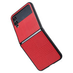 VILI TH-seriens mobilskal för Samsung Galaxy Z Flip4 5G, aramidfiber PU-läderbelagt PC+TPU-mobilskal