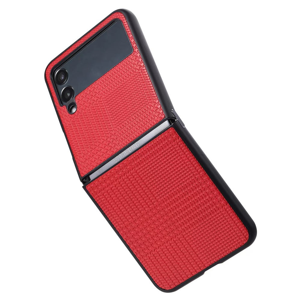 VILI TH-seriens mobilskal för Samsung Galaxy Z Flip4 5G, aramidfiber PU-läderbelagt PC+TPU-mobilskal