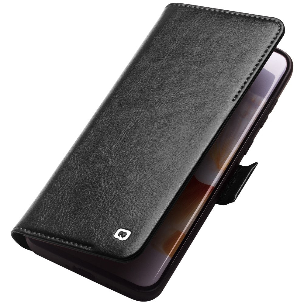 QIALINO För Huawei P60 Pro Äkta Koläder mobilskal Plånboksfodral Flip Folio Fodral