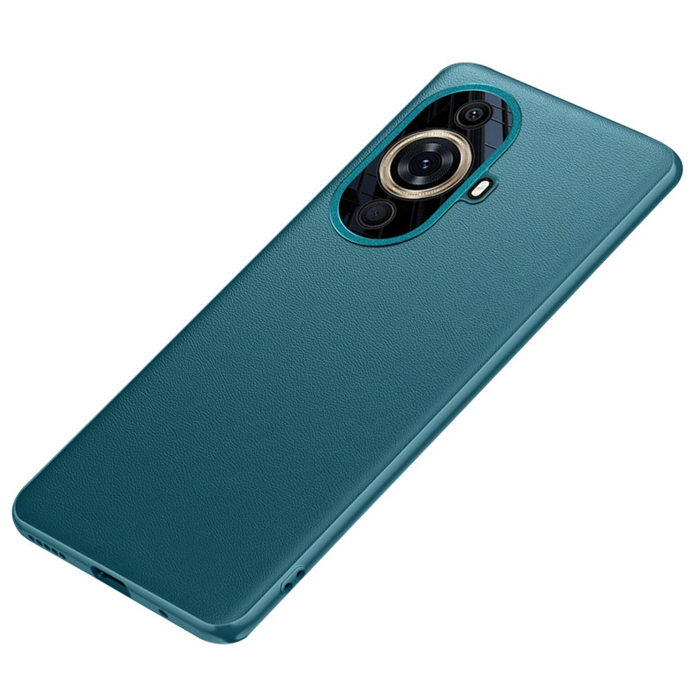 Mobilskal med metalliskt linsskydd för Huawei nova 11 Pro / nova 11 Ultra, läderklätt TPU+PC-mobilskal (2:a generationen)