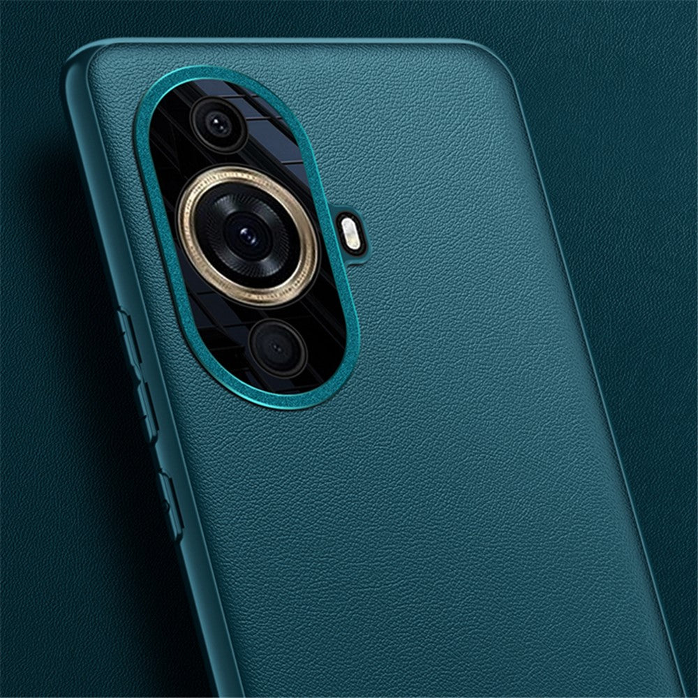 Mobilskal med metalliskt linsskydd för Huawei nova 11 Pro / nova 11 Ultra, läderklätt TPU+PC-mobilskal (2:a generationen)