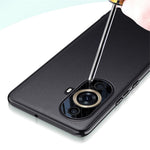 Mobilskal med metalliskt linsskydd för Huawei nova 11 Pro / nova 11 Ultra, läderklätt TPU+PC-mobilskal (2:a generationen)