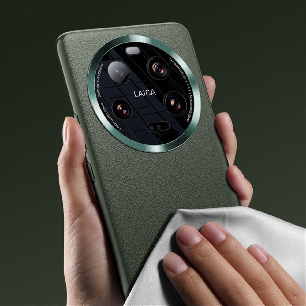 Xiaomi 13 Ultra PU-läderbelagt TPU+PC-mobilskal metalllinsskyddande mobilskydd (2:a generationen)