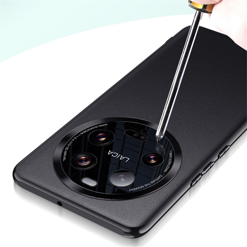 Xiaomi 13 Ultra PU-läderbelagt TPU+PC-mobilskal metalllinsskyddande mobilskydd (2:a generationen)